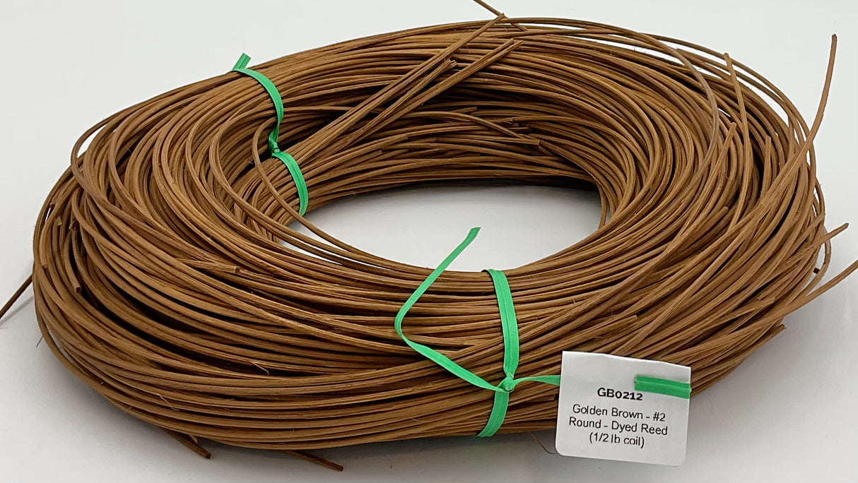 Golden Brown - #2 Round - Dyed Reed (1/2 lb coil)