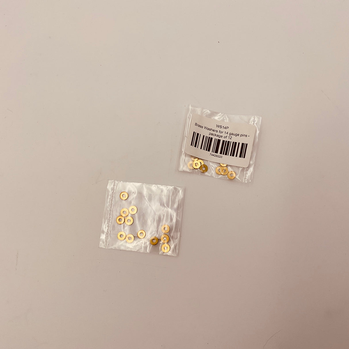 Brass Washers for 14 gauge pins - package of 12