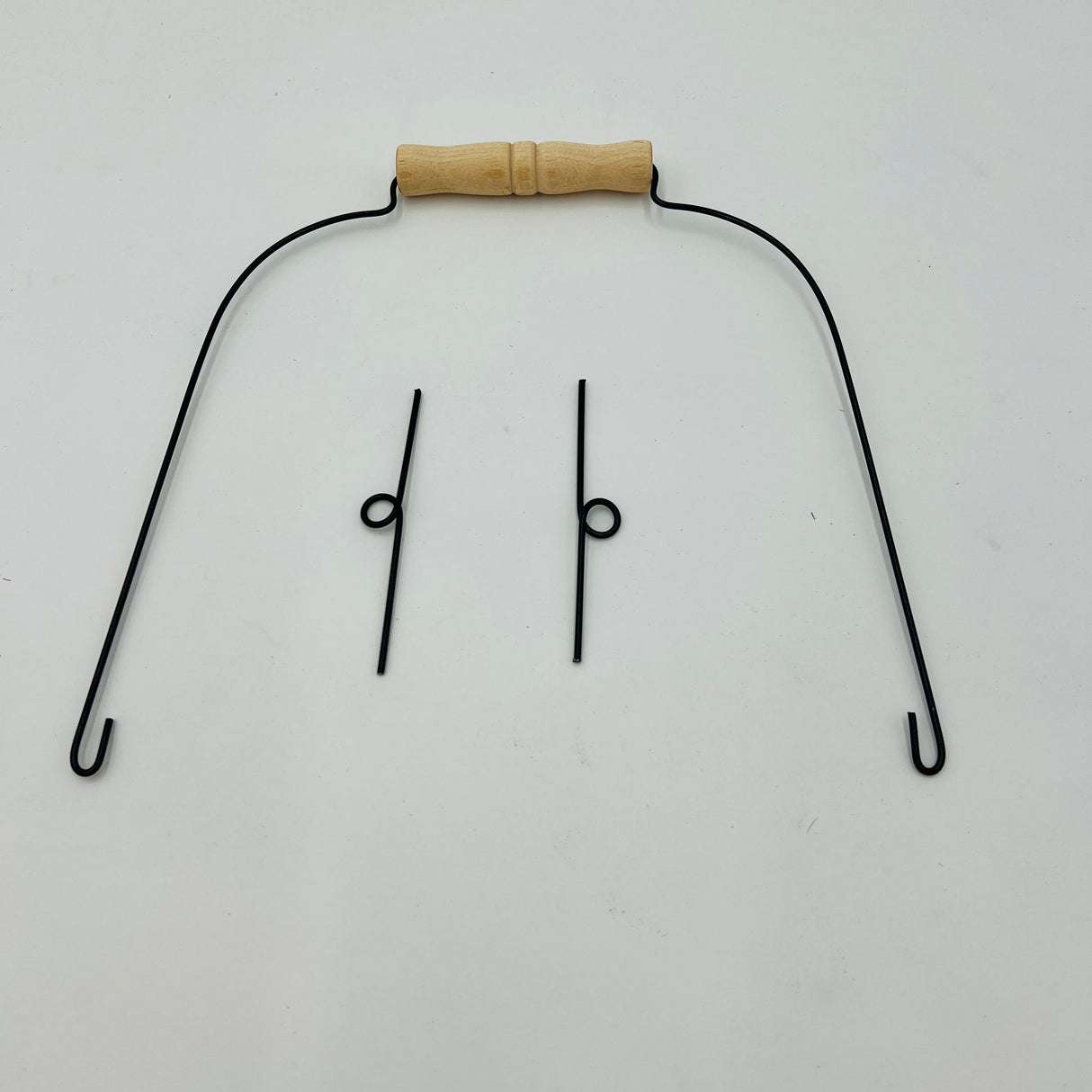 8 inch Wood Grip Wire Handle with Eyes