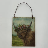 Floral Highland Cow Embellishment