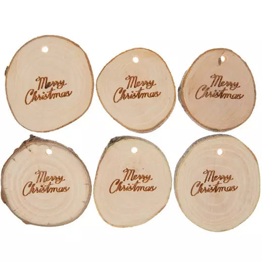 Merry Christmas Wood Tag Embellishment