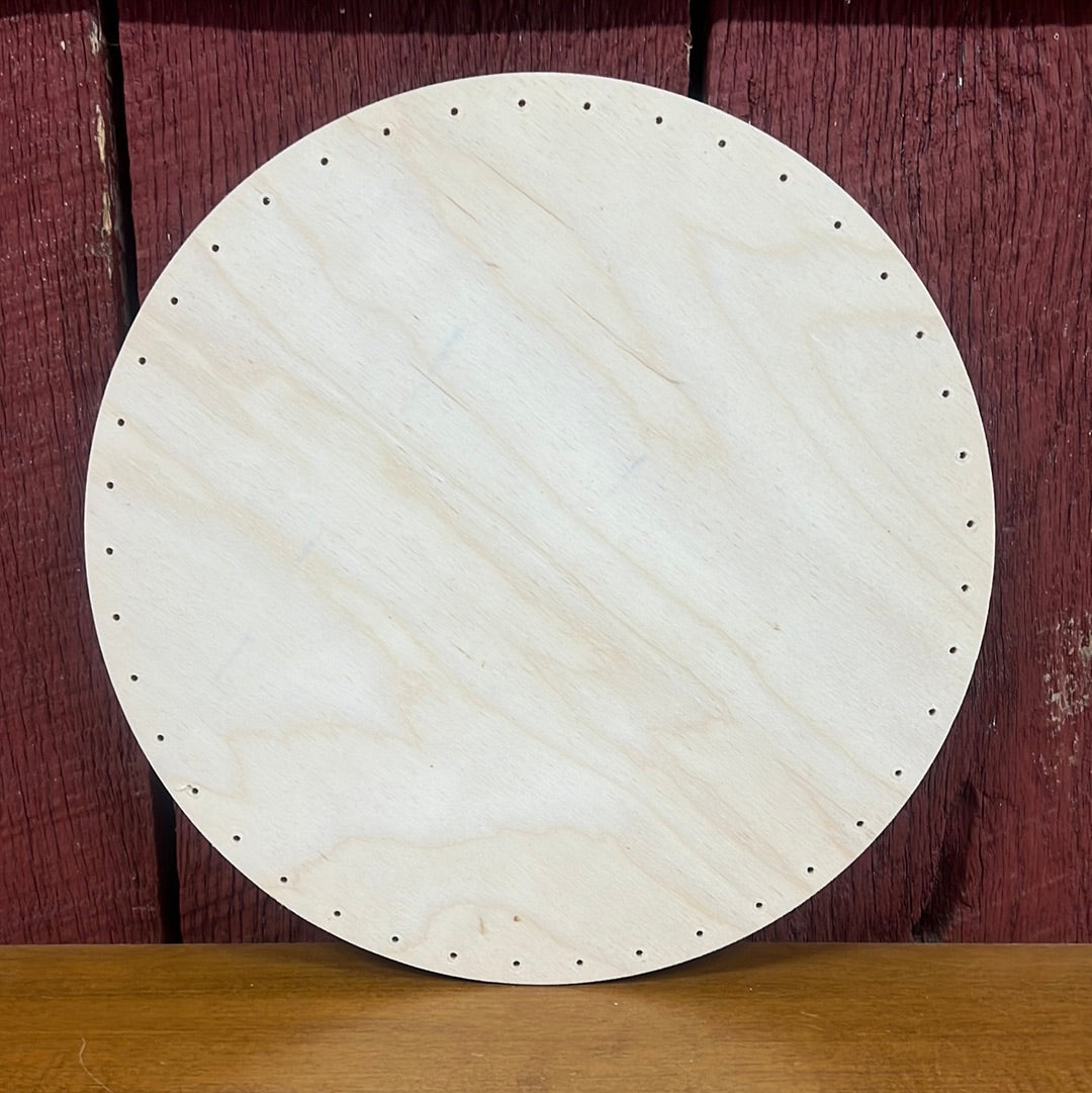 12” Wooden Circle Base with holes