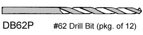 No. 62 Drill Bits - pkg. of 12 - Supply is limited