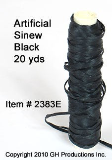 Artificial Sinew Black - 20 yard spool