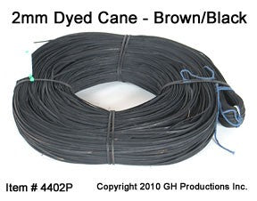BrownBlack Super Fine Cane 2.0mm - 1000 ft. coil