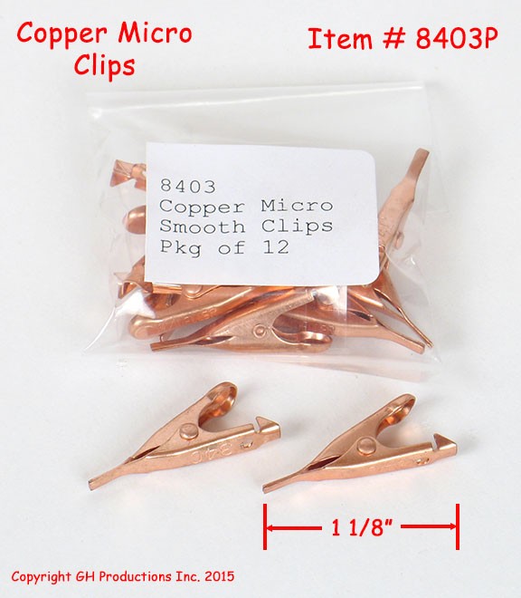 Copper Micro Smooth Clips - pkg. of 12