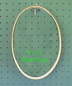 8 inch x 12 inch x 3/4 inch Oval Solid Hardwood Hoop