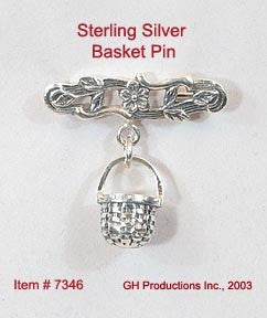 Basket Pin Sterling Silver