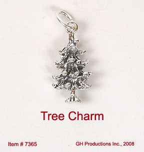 Holiday Tree Charm Sterling Silver