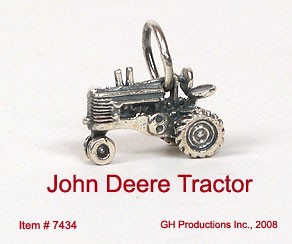 JD Tractor Charm Sterling Silver