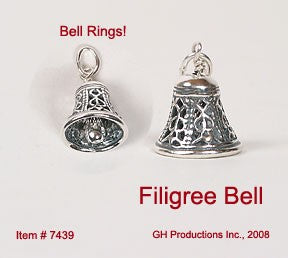 Filigree Bell Charm Sterling Silver – Basket Makers Supply